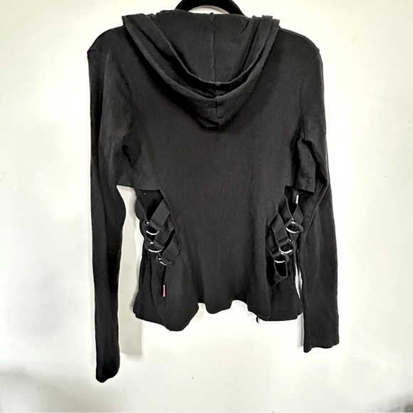 Vintage Y2K Tripp NYC Black Royal Bones Cut Out Zip Up Hoodie - Picture 3 of 15